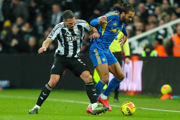 Newcastle United v Leeds United, Premier League Fabian Schär Of Newcastle United battles with Dominic Calvert-Lewin Of Leeds United during the Newcastle United v Leeds United Premier League match at St. James Park, Newcastle Upon Tyne, England on 7 January 2026 Credit: Lee Keuneke Every Second Media Editorial use only. All images are copyright Every Second Media Limited. No images may be reproduced without prior permission. All rights reserved. Premier League and Football League images are subject to licensing agreements with Football DataCo Limited. see https: www.football-dataco.com Copyright: xIMAGO EveryxSecondxMediax ESM-1740-0128 LeexKeunekex xEveryxSecondxMediax