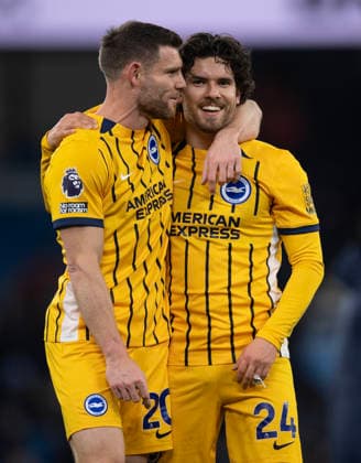 Manchester City v Brighton & Hove Albion - Premier League MANCHESTER, ENGLAND - JANUARY 7: James Milner and Ferdi Kadioglu of Brighton & Hove Albion celebrate after the Premier League match between Manchester City and Brighton & Hove Albion at Etihad Stadium on January 7, 2026 in Manchester, England. James Milner; Ferdi Kadioglu Manchester Etihad Stadium England United Kingdom Copyright: xVisionhausx 776340562