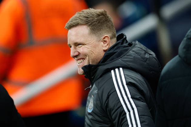 Newcastle United v Leeds United, Premier League Newcastle United manager Eddie Howe full of smiles at kick off during the Premier League match between Newcastle United and Leeds United at St. James s Park, Newcastle, UK on 7 January 2026. Newcastle St. James s Park Tyne and Wear UK Editorial use only DataCo restrictions apply See www.football-dataco.com , Copyright: xCraigxCowanx PSI-23535-0156