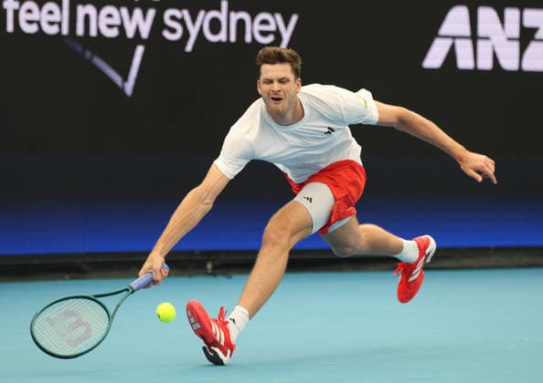 January 8, 2026, Sydney, New South Wales, Australia: HUBERT HURKACZ of Poland during the match against T. Griekspoor of Netherlands in the single competition group F during the United Cup at Ken Rosewall Arena, Sydney, Australia. Sydney Australia - ZUMAc278 20260108_zsp_c278_006 Copyright: xMarcinxCholewinskix