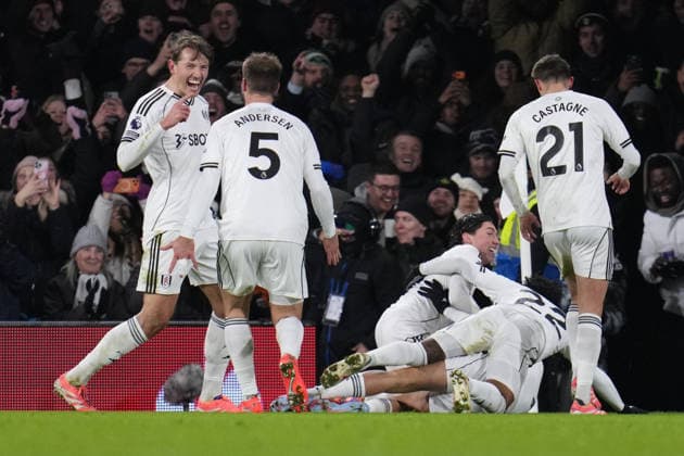 Premier League Fulham v Chelsea Fulham players celebrate goal during the Premier League match Fulham vs Chelsea at Craven Cottage, London, United Kingdom, 7th January 2026 (Photo by Harvey Murphy News Images) Copyright: xHarveyxMurphy NewsxImagesx