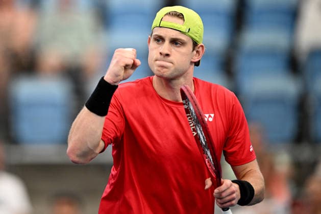 TENNIS UNITED CUP SYDNEY, Zizou Bergs of Belgium gestures during the men™s quarterfinal match against Jakub Mensik of Czechia in the 2026 United Cup at Ken Rosewall Arena in Sydney, Thursday, January 8, 2026. ( NO ARCHIVING, EDITORIAL USE ONLY SYDNEY NEW SOUTH WALES AUSTRALIA  Copyright: xDANxHIMBRECHTSx 20260108118062452706