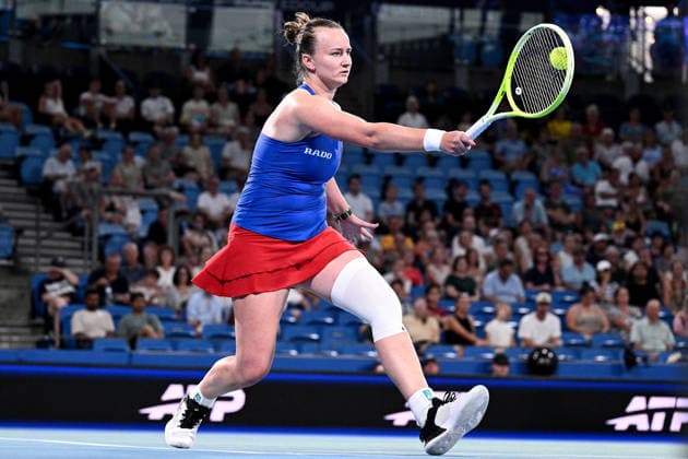 TENNIS UNITED CUP SYDNEY, Barbora Krejcikova of Czechia during the quarterfinal match against Elise Mertens of Belgium in the 2026 United Cup at Ken Rosewall Arena in Sydney, Thursday, January 8, 2026. ( NO ARCHIVING, EDITORIAL USE ONLY SYDNEY NEW SOUTH WALES AUSTRALIA  Copyright: xDANxHIMBRECHTSx 20260108162988207171
