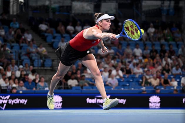 TENNIS UNITED CUP SYDNEY, Elise Mertens of Belgium during the quarterfinal match against Barbora Krejcikova of Czechia in the 2026 United Cup at Ken Rosewall Arena in Sydney, Thursday, January 8, 2026. ( NO ARCHIVING, EDITORIAL USE ONLY SYDNEY NEW SOUTH WALES AUSTRALIA  Copyright: xDANxHIMBRECHTSx 20260108134939870084