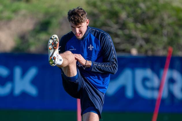 Matej Maglica (SV Darmstadt 1898, 05) beim Training, ESP, SV Darmstadt 98, Fussball, 2. Bundesliga, Trainingslager in El Saler, 5. Tag, 08.01.2026. ESP, SV Darmstadt 98, Fussball, 2. Bundesliga, Trainingslager in El Saler, 5. Tag El Saler *** Matej Maglica SV Darmstadt 1898, 05 at training, ESP, SV Darmstadt 98, football, 2 Bundesliga, training camp in El Saler, 5 day, 08 01 2026 ESP, SV Darmstadt 98, football, 2 Bundesliga, training camp in El Saler, 5 day El Saler Copyright: xEibner-Pressefoto FlorianxWiegandx EP_FWD