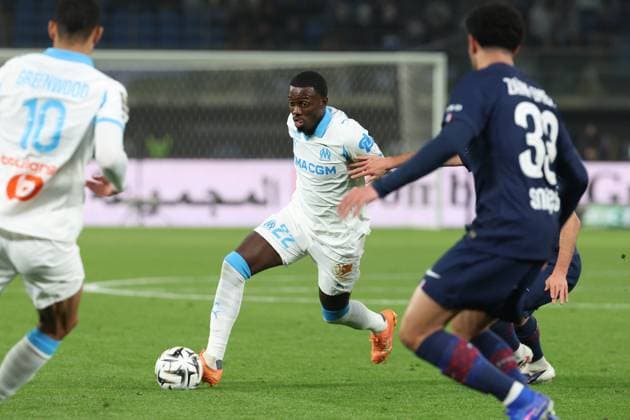 OM - PSG au Koweit PHOTOPQR LA PROVENCE PHILIPPE LAURENSON ; KowevØt ; 08 01 2026 ; Trophv e des champions : l‚ÄôOlympique de Marseille (OM) affronte le Paris Saint-Germain (PSG) au Jaber Al-Ahmad International Stadium de KowevØt City (KowevØt) KowevØt KowevØt France  Copyright: xPHOTOPQR LAxPROVENCE MAXPPPxPHILIPPExLAURENSONx 20260108PVL8307 20260108PVL8307