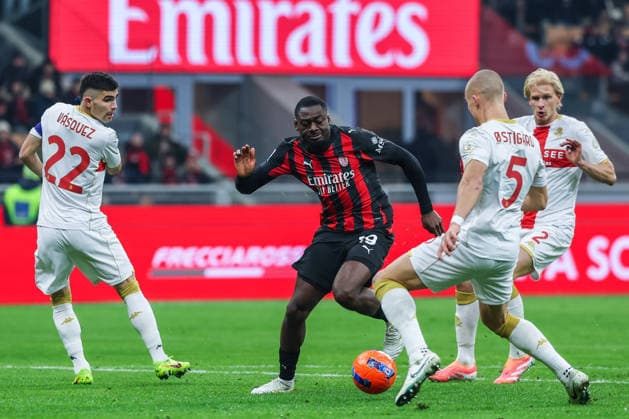 AC Milan vs Genoa CFC - Serie A 2025 26 - 08 01 2026 Youssouf Fofana of AC Milan seen in action during Serie A 2025 26 football match between AC Milan and Genoa CFC at San Siro Stadium in Milan Copyright: xBEAUTIFULxSPORTS Carabellix