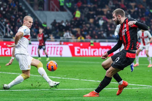 AC Milan vs Genoa CFC - Serie A 2025 26 - 08 01 2026 Strahinja Pavlovic of AC Milan seen in action during Serie A 2025 26 football match between AC Milan and Genoa CFC at San Siro Stadium in Milan Copyright: xBEAUTIFULxSPORTS Carabellix