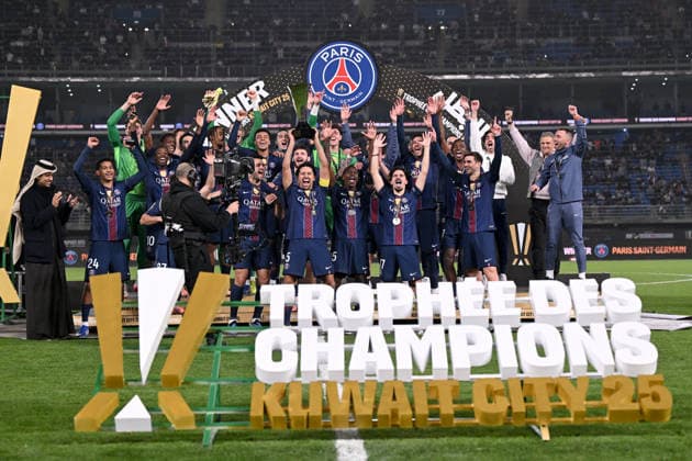 Paris Saint-Germain v Olympique de Marseille - Trophee des Champions 2026 Equipe de football du PSG during the Trophee des Champions 2026 match between Paris and Marseille on January 8, 2026 at Jaber Al-Ahmad International Stadium in Kuwait City, Kuwait. Kuwait City KoweÃ¯t  Copyright: xFEPx 776439955