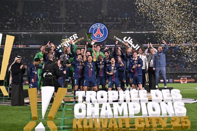 Paris Saint-Germain v Olympique de Marseille - Trophee des Champions 2026 Equipe de football du PSG during the Trophee des Champions 2026 match between Paris and Marseille on January 8, 2026 at Jaber Al-Ahmad International Stadium in Kuwait City, Kuwait. Kuwait City KoweÃ¯t  Copyright: xFEPx 776439955