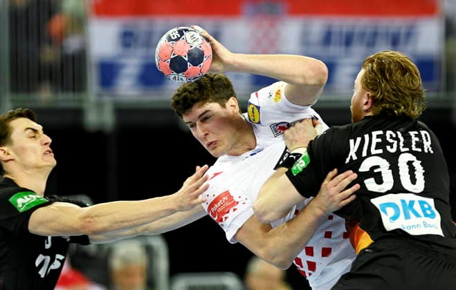 Zagreb, 080126. Arena Zagreb. Friendly handball match in preparation for the European Championship, EM, Europameisterschaft Croatia - Germany. In the photo: Luka Lovre Klarica. Photo: Ronald Gorsic CROPIX Copyright: xxRonaldxGorsicx hrvatska_njemacka28-080126