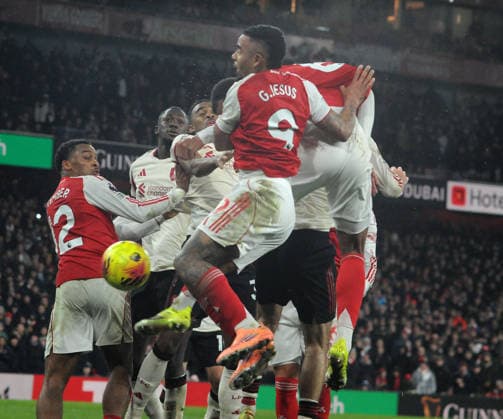 Football - 2025 2026 Premier League - Arsenal vs Liverpool - Emirates Stadium - Thursday 8th January 2026 Gabriel Jesus of Arsenal failing to score in the final seconds 