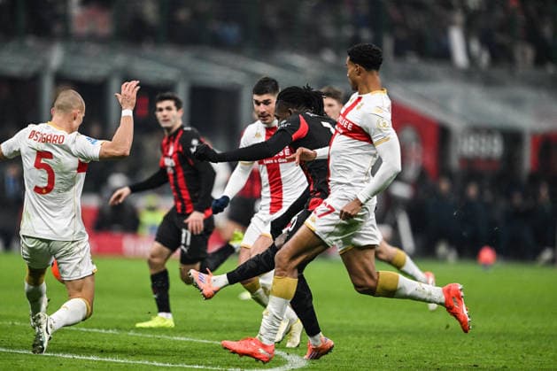 CALCIO - Serie A - AC Milan vs Genoa CFC Rafael Leao of AC Milan in action during the Italian Serie A football match between AC Milan and Genoa Cfc on January 8th, 2026 at Giuseppe Meazza San Siro Siro stadium in Milan, Italy Milan Italy  Copyright: xIPAxSport ABACAx
