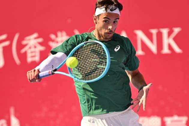 Hong Kong Tennis Open(ATP250) - Day 6 Lorenzo Musetti, an Italian tennis player, during a match at the Hong Kong Tennis Open(ATP250) on January 9, 2026 in Hong Kong. (Photo by Kobe Li Nexpher Images) Hong Kong