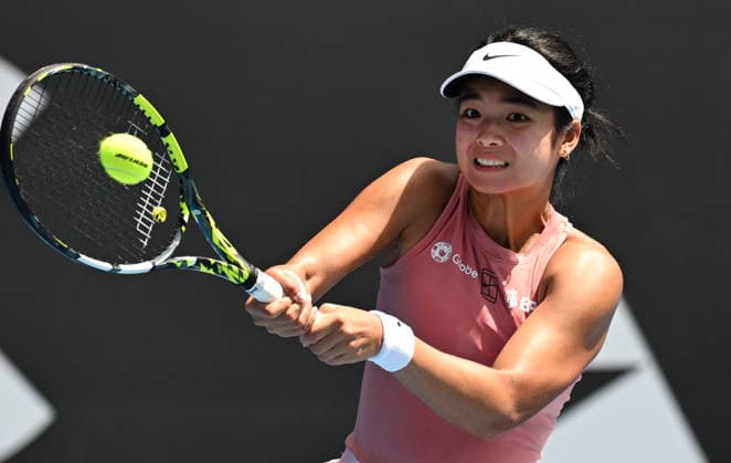 Philippines player Alexandra Eala during her 1 4 final singles match at the 2026 ASB Classic Women™s Tennis Tournament at Manuka Doctor Arena, Auckland, New Zealand. Friday 9 January 2026. Photo: Andrew Cornaga z Auckland New Zealand Copyright: xAndrewxCornaga x