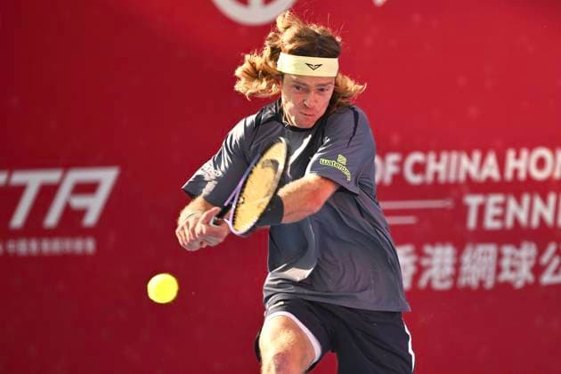 Hong Kong Tennis Open(ATP250) - Day 6 Andrey Rublev, a Russian tennis player, during a match at the Hong Kong Tennis Open(ATP250) on January 9, 2026 in Hong Kong. (Photo by Kobe Li Nexpher Images) Hong Kong