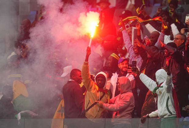 Senegal fans looks on during the Africa Cup Of Nations match between Senegal and Mali at Tangier Stadium on January 9, 2026 in Tangier, Morocco. (Photo by Thor Wegner DeFodi Images) - *** Senegal fans looks on during the Africa Cup Of Nations match between Senegal and Mali at Tangier Stadium on January 9, 2026 in Tangier, Morocco Photo by Thor Wegner DeFodi Images
