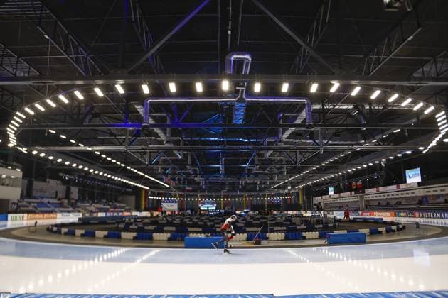 TOMASZOW MAZOWIECKI, Arena Lodowa, 09-01-2026 , season 2025 2026 , European Single Distances Championships Speedskating. stadium overview EC Single Distances 09-01-2026  x200669510x Copyright: