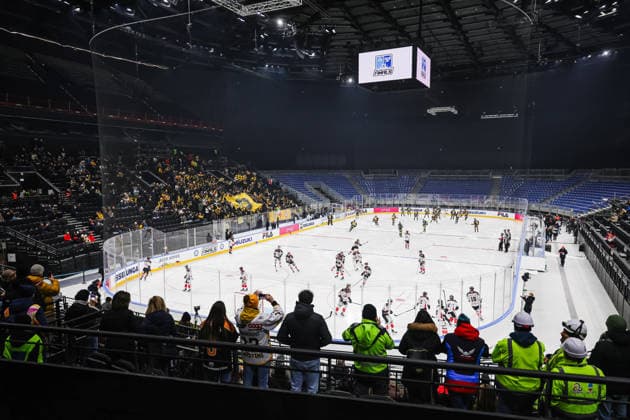 Milan, The inauguration of the new Milano Santa Giulia Ice hockey, Eishockey Arena on the occasion of the Test Event for the XXV Winter Olympic Games, Olympische Spiele, Olympia, OS Milan Cortina 2026. In the photo: An internal view of the Arena Santa Giulia during the first day of opening  Copyright: xAlessandroxBremecx xipa-agency.netx xx IPA_Agency_IPA69856465