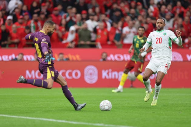 TotalEnergies CAF AFACON Morocco 2025 - Morocco - Cameroon -Stade Moulay Abdellah - Rabat - Morocco Moroccan s Ayoub Elkaabi 20 in action in the Quarterfinal match between Morocco and Cameroon during the Africa Cup of Nations (CAN) 2025 at Prince Moulay Abdellah Stadium in Rabat, on January 09, 2026. Copyright: xloulidiphotox