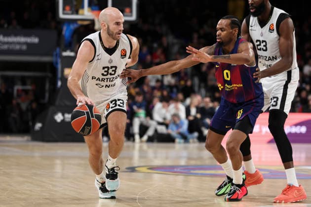 January 9, 2026, Barcelona, Barcelona, Spain: Nick Calathes of Partizan Mozzart Bet Belgrade in action during the EuroLeague Regular Season Round 21 match played between FC Barcelona, Barca and Partizan Mozzart Bet Belgrade at Palau Blaugrana on January 09, 2026 in Barcelona, Spain. Barcelona Spain - ZUMAa181 20260109_zaa_a181_107 Copyright: xJavierxBorregox