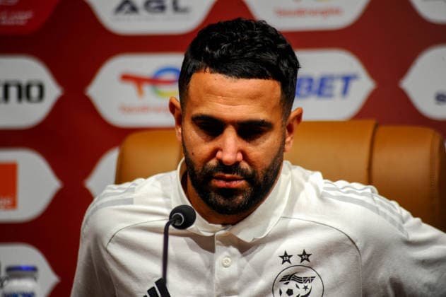 MARRAKECH, MOROCCO - JANUARY 9: Riyad Mahrez of Algeria during the Africa Cup of Nations (AFCON) Pre-Match Day at the Le Grand Stade on January 9th, 2026 in Marrakech, Morocco. Photo by Segun Ogunfeyitimi Copyright: xshengolpixsx