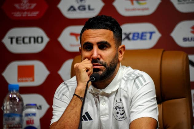 MARRAKECH, MOROCCO - JANUARY 9: Riyad Mahrez of Algeria during the Africa Cup of Nations (AFCON) Pre-Match Day at the Le Grand Stade on January 9th, 2026 in Marrakech, Morocco. Photo by Segun Ogunfeyitimi Copyright: xshengolpixsx