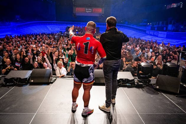 FÖRSTEMANN Robert, WACKEL Peter: Sixdays Bremen 2026 Team 1 - BOBRINK - FÖRSTEMANN Robert ( GER ) - WACKEL Peter ( GER ) Singer - Entertainer Querformat - quer - horizontal - Landscape - Event Veranstaltung: Sixdays Bremen 2026 - Category Kategorie: Cycling - Track cycling, Rad, Radsport, Bahnrad, Bahn Sixdays - Show - Location Ort: Europe Germany - Bremen - ÖVB Arena - Concert - Date Datum: 09.01.2026 Friday Day 1 -