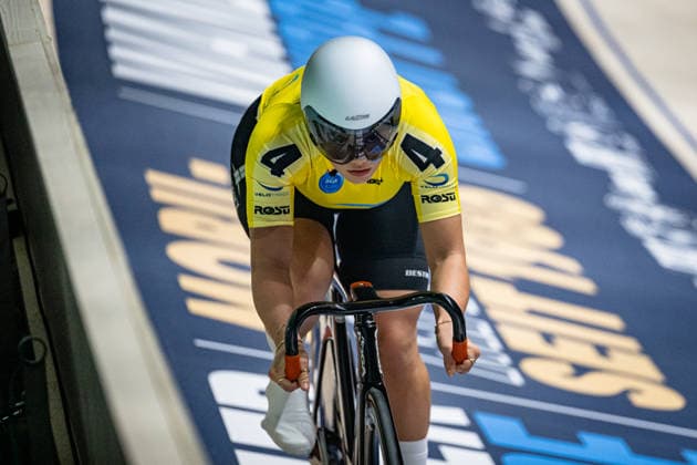 GERAERTS Lonneke: Sixdays Bremen 2026 Team 4 - VELO TRACK - GERAERTS Lonneke ( NED ) Querformat - quer - horizontal - Landscape - Event Veranstaltung: Sixdays Bremen 2026 - Category Kategorie: Cycling - Track cycling, Rad, Radsport, Bahnrad, Bahn Sixdays - Elite Women - Location Ort: Europe Germany - Bremen - ÖVB Arena - Discipline: Sprint - Distance: 166 m - Date Datum: 09.01.2026 Friday Day 1 -