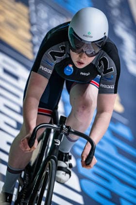 EDMUNDS Rhian: Sixdays Bremen 2026 Team 2 - VELO TRACK - EDMUNDS Rhian ( GBR ) - Hochformat - Hoch - Vertikal - Portrait - Event Veranstaltung: Sixdays Bremen 2026 - Category Kategorie: Cycling - Track cycling, Rad, Radsport, Bahnrad, Bahn Sixdays - Elite Women - Location Ort: Europe Germany - Bremen - ÖVB Arena - Discipline: Sprint - Distance: 166 m - Date Datum: 09.01.2026 Friday Day 1 -