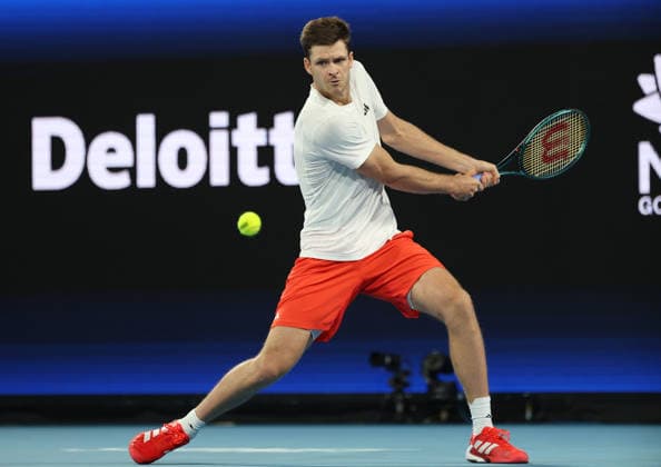 January 10, 2026, Sydney, New South Wales, Australia: HUBERT HURKACZ of Poland during the match against.A. de Minaur of Australia in the quarterfinal United Cup at Ken Rosewall Arena, Sydney, Australia. Sydney Australia - ZUMAc278 20260110_zsp_c278_009 Copyright: xMarcinxCholewinskix