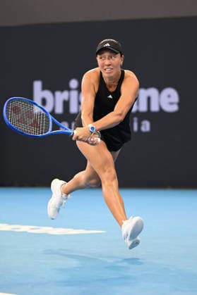 TENNIS BRISBANE INTERNATIONAL, Jessica Pegula of USA in action against Marta Kostyuk of Ukraine during the semi-finals of the Brisbane International tennis tournament at Pat Rafter Arena in Brisbane, Saturday, January 10, 2026. ( NO ARCHIVING, EDITORIAL USE ONLY BRISBANE QUEENSLAND AUSTRALIA  Copyright: xZAINxMOHAMMEDx 20260110184794364578