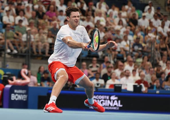 January 10, 2026, Sydney, New South Wales, Australia: HUBERT HURKACZ of Poland during the match against.T. Fritz of USA in the semifinals United Cup at Ken Rosewall Arena, Sydney, Australia. Sydney Australia - ZUMAc278 20260110_zsp_c278_042 Copyright: xMarcinxCholewinskix