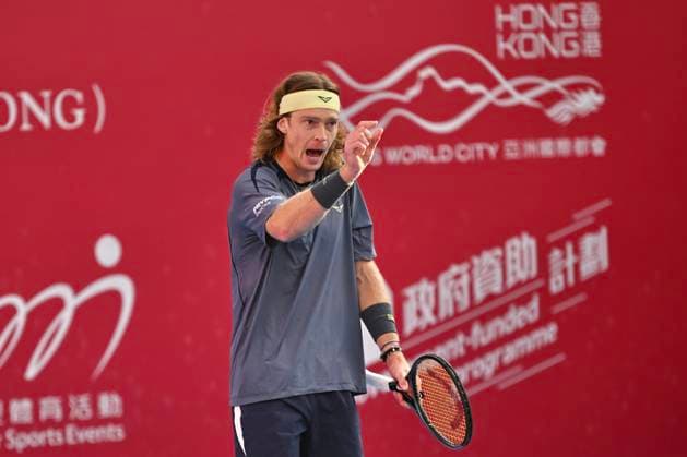 Hong Kong Tennis Open(ATP250) - Day 7 Andrey Rublev, a Russian tennis player, during a match at the Hong Kong Tennis Open(ATP250) on January 10, 2026 in Hong Kong. (Photo by Kobe Li Nexpher Images) Hong Kong