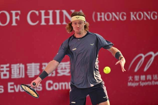 Hong Kong Tennis Open(ATP250) - Day 7 Andrey Rublev, a Russian tennis player, during a match at the Hong Kong Tennis Open(ATP250) on January 10, 2026 in Hong Kong. (Photo by Kobe Li Nexpher Images) Hong Kong