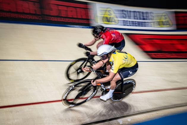 PRÖPSTER Alessa Catriona, GERAERTS Lonneke: Sixdays Bremen 2026 Team 1 - BOBRINK - PRÖPSTER Alessa Catriona ( GER ) - Team 4 - VELO TRACK - GERAERTS Lonneke ( NED ) Querformat - quer - horizontal - Landscape - Event Veranstaltung: Sixdays Bremen 2026 - Category Kategorie: Cycling - Track cycling, Rad, Radsport, Bahnrad, Bahn Sixdays - Elite Women - Location Ort: Europe Germany - Bremen - ÖVB Arena - Discipline: Sprint - Distance: ... m - Date Datum: 09.01.2026 Friday Day 1 -