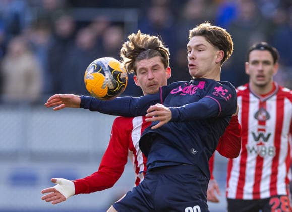 Football - FA Cup - 3rd Round - Everton FC v Sunderland AFC LIVERPOOL, ENGLAND - Saturday, January 10, 2026: Everton s Tyler Dibling during the FA Cup 3rd Round match between Everton FC and Sunderland AFC at Bramley-Moore Dock. (Photo by David Rawcliffe Propaganda) LIVERPOOL Bramley-Moore Dock MERSEYSIDE ENGLAND  Copyright: xPropagandaxPhotoxAgencyx P2026-01-10-Everton_Sunderland-12