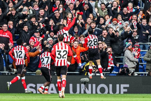 Emirates FA Cup Third Round Everton v Sunderland Enzo Le Fee of Sunderland celebrates his goal to make it 0-1 during the Emirates FA Cup Third Round match Everton vs Sunderland at Hill Dickinson Stadium, Liverpool, United Kingdom, 10th January 2026 (Photo by Alfie Cosgrove News Images) Liverpool Hill Dickinson Stadium Merseyside United Kingdom Copyright: xAlfiexCosgrove NewsxImagesx