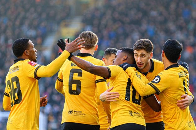 Jhon Arias (10 Wolves) celebrates scoring the second goal during the FA Cup football match between Wolverhampton Wanderers and Shrewsbury Town at Molineux stadium in Wolverhampton, England Copyright: xNataliexMincher SPPx Sportspressphoto_SPR80199