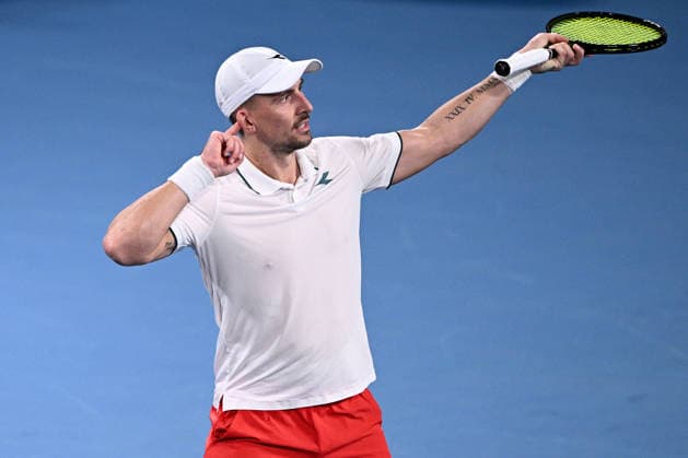 TENNIS UNITED CUP SYDNEY, Jan Zielinski of Poland celebrates winning the first set during his mixed doubles match with Katarzyna Kawa, against Coco Gauff and Christian Harrison of the USA, in the semi final between the USA and Poland of the 2026 United Cup at Ken Rosewall Arena in Sydney, Saturday, January 10, 2026. ( NO ARCHIVING, EDITORIAL USE ONLY SYDNEY NEW SOUTH WALES AUSTRALIA  Copyright: xDANxHIMBRECHTSx 20260110178809862163
