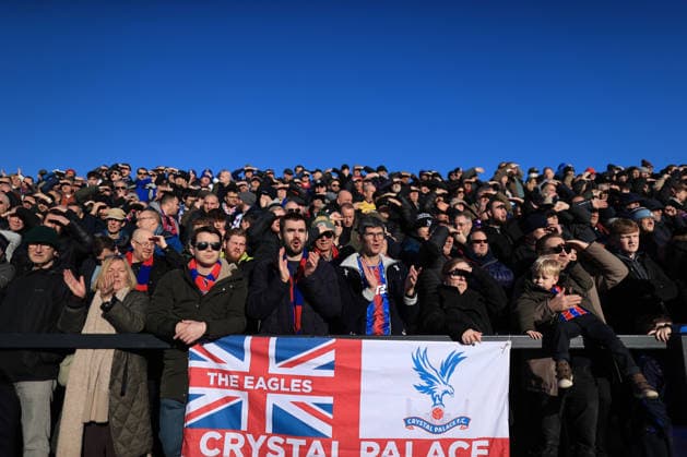 Football - FA Cup - 3rd Round - Macclesfield v Crystal Palace 10th January 2026 - FA Cup - 3rd Round - Macclesfield v Crystal Palace - Crystal Palace fans look on - Photo: Simon Stacpoole Offside. Macclesfield UK Copyright: xSimonxStacpoolexOffside