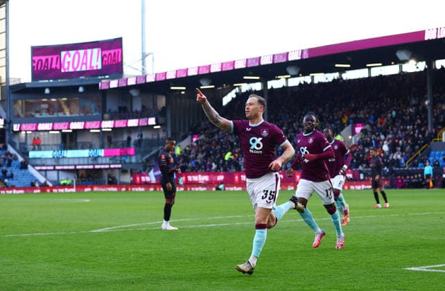 Ashley Barnes of Burnley celebrates scoring the opening goal Burnley v Millwall, Emirates FA Cup, Third Round, Football, Turf Moor, Burnley, UK - 10 Jan 2026Burnley Turf Moor United Kingdom EDITORIAL USE ONLY No use with unauthorised audio, video, data, fixture lists, club league logos or live services. Online in-match use limited to 120 images, no video emulation. No use in betting, games or single club league player publications. Copyright: xMattxWest Shutterstockx 16246250y