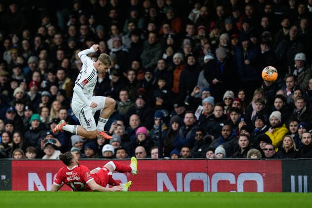 Fulham v Middlesbrough, FA Cup, 3rd Round Middlesbrough defender Luke Ayling (12) tackles Fulham midfielder Emile Smith Rowe (32) during he FA Cup match between Fulham and Middlesbrough at Craven Cottage, London, UK on 10 January 2026. London Craven Cottage Greater London UK Editorial use only DataCo restrictions apply See www.football-dataco.com , Copyright: xStephenxFlynnx PSI-23565-0033
