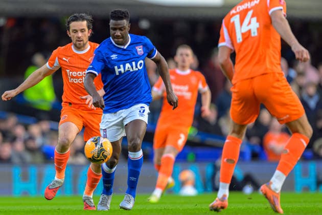 Azor Matusiwa (5 Ipswich Town) during the Emirates FA Cup game between Ipswich Town vs Blackpool at Portman Road in Ipswich , England . (Photo by Keeran Marquis Sports Press Photo SPP) Copyright: xKeeranxMarquis SPPx Sportspressphoto_SPR80302