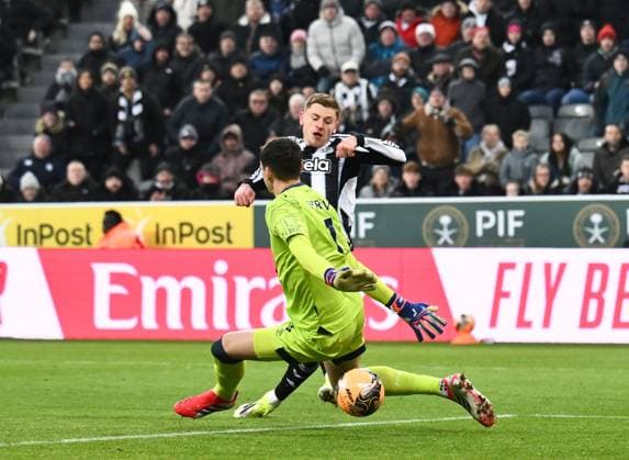 Harvey Barnes of Newcastle United scores their first goal Newcastle United v AFC Bournemouth, Emirates FA Cup, Third Round, Football, St James Park, Newcastle, UK - 10 Jan 2026Newcastle St James Park United Kingdom EDITORIAL USE ONLY No use with unauthorised audio, video, data, fixture lists, club league logos or live services. Online in-match use limited to 120 images, no video emulation. No use in betting, games or single club league player publications. Copyright: xRichardxLee Shutterstockx 16246259al