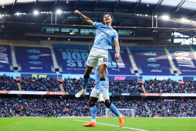 Manchester City v Exeter City, Emirates FA Cup Manchester City defender Max Alleyne scores a GOAL 1-0 and celebrates during the Manchester City v Exeter City Emirates FA Cup Third Round match at the Etihad Stadium, Manchester, England on 10 January 2026 Credit: Phil Duncan Every Second Media Editorial use only. All images are copyright Every Second Media Limited. No images may be reproduced without prior permission. All rights reserved. Premier League and Football League images are subject to licensing agreements with Football DataCo Limited. see https: www.football-dataco.com Copyright: xIMAGO EveryxSecondxMediax ESM-1745-0003 PhilxDuncanx xEveryxSecondxMediax