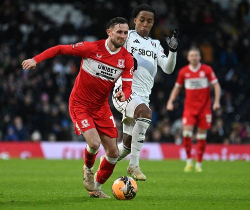 Fulham v Middlesbrough Emirates FA Cup Alan Browne of Middlesbrough during the Emirates FA Cup Third Round match at Craven Cottage, London 10 01 2026 UK Newspapers OUT Copyright: xNigelxBramleyx FIL-22780-0035