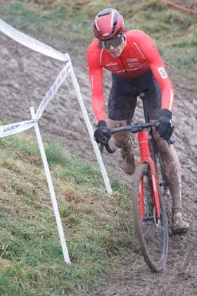 10.01.2026 Deutsche Meisterschaft Rad-Cross Bensheim Deutsche Radcross Meisterschaft 2026 Start U23 Nr 3 Sieger Eike Behrens (Stevens Racing Team) Bensheim Hessen Deutschland