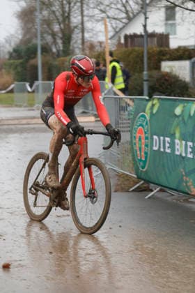 10.01.2026 Deutsche Meisterschaft Rad-Cross Bensheim Deutsche Radcross Meisterschaft 2026 Start U23 Nr 3 Sieger Eike Behrens (Stevens Racing Team) Bensheim Hessen Deutschland