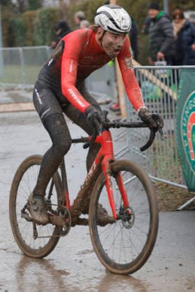 10.01.2026 Deutsche Meisterschaft Rad-Cross Bensheim Deutsche Radcross Meisterschaft 2026 U23 Platz drei Silas Kuschla (Stevens Racing Team) Bensheim Hessen Deutschland